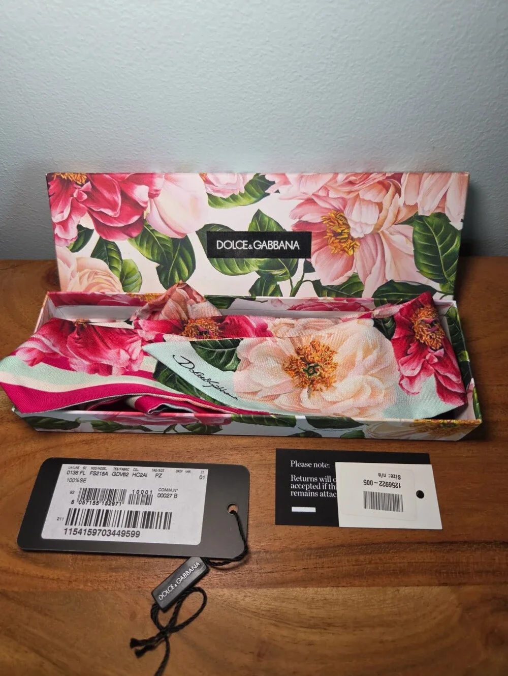 Dolce & Gabbana Multicolor Floral Print Silk Scarf